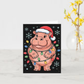 Adorable Hip Wrapped Christmas Light Santa Hat Win Kaart (Gele Bloem)