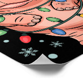 Adorable Hip Wrapped Christmas Light Santa Hat Win Poster (Hoek)