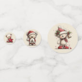 ADORABLE HOLIDAY CHRISTMAS TEDDY BEAR CONFETTI (Achterkanten)
