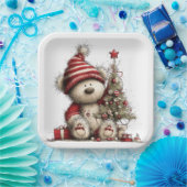 ADORABLE HOLIDAY CHRISTMAS TEDDY BEAR PAPIEREN BORDJE (Feest)