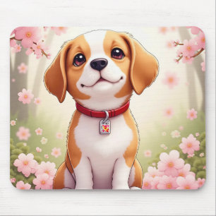 Adorable hond en bloesems Muismat