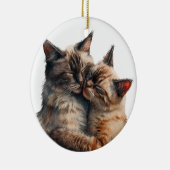 ADORABLE HUGGING SIAMESE CATS KERAMISCH ORNAMENT (Rechts)