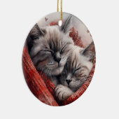 ADORABLE HUGGING SIAMESE CATS KERAMISCH ORNAMENT (Rechts)