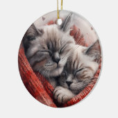 ADORABLE HUGGING SIAMESE CATS KERAMISCH ORNAMENT (Links)