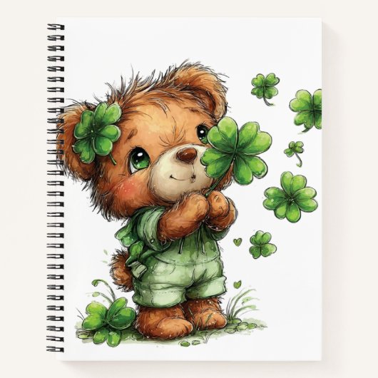 ADORABLE IRISH THEMED TEDDY BEAR NOTITIEBOEK (Voorkant)