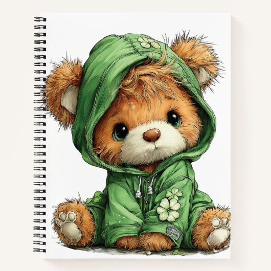 ADORABLE IRISH THEMED TEDDY BEAR NOTITIEBOEK (Voorkant)