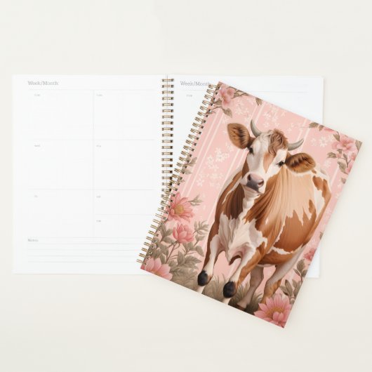 Adorable Jersey Cow Pink Floral Planner (Display)