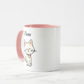 Adorable Kat Aangepaste Naam Mok (Voorkant links)