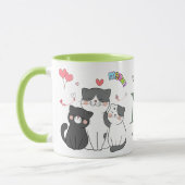 Adorable Katten Miauw Hartjes Thema Monogram Mok (Links)