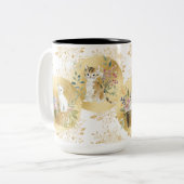 Adorable Katten Mok Goud Wit Waterverf 15 oz (Voorkant links)