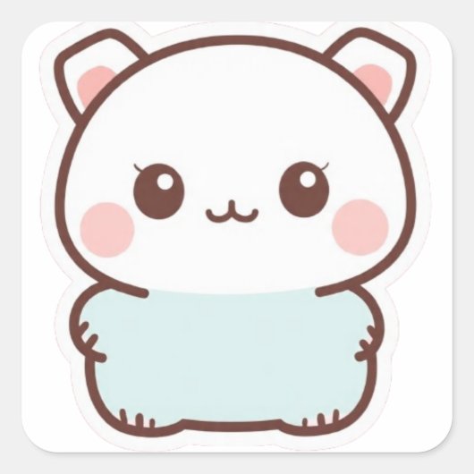 “Adorable Kawaii Animal Sticker – Chibi Cute Paste (Voorkant)