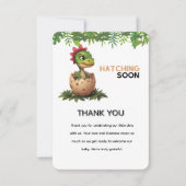 Adorable Kawaii Baby Dinosaur Hatching Bedankkaart (Voorkant)