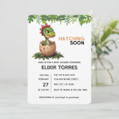 Adorable Kawaii Baby Dinosaur Hatching Kaart (Staand voorkant)