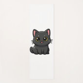 Adorable Kawaii Black Cat Yogamat (Voorkant)