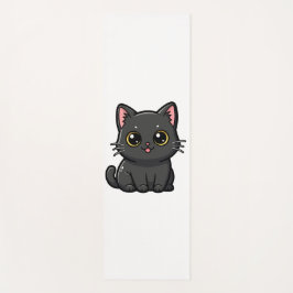 Adorable Kawaii Black Cat Yogamat