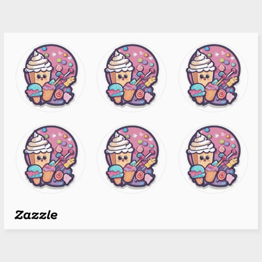 Adorable Kawaii Candy Cupcake Sticker | Sweet  (Vel)