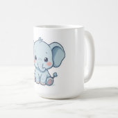 Adorable Kawaii Chibi Baby Elephant Koffiemok (Voorkant rechts)
