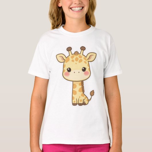 Adorable Kawaii Chibi Giraffe T-shirt (Voorkant)