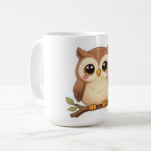 Adorable Kawaii Chibi Owl  Koffiemok (Voorkant links)