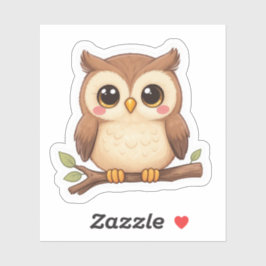 Adorable Kawaii Chibi Owl Sticker