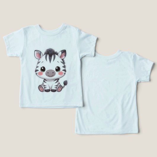 Adorable Kawaii Chibi Zebra (Ontwerp Voorkant & Achterkant)