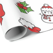 Adorable Kawaii Christmas Holiday Pattern Gift Cadeaupapier (Rol Hoek)