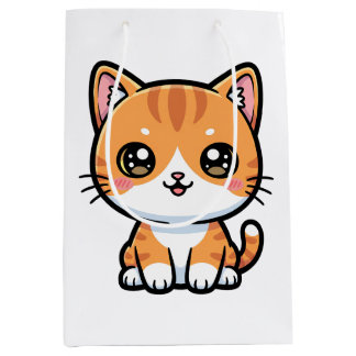 Adorable Kawaii Ginger Cat Cartoon Character Medium Cadeauzakje