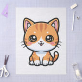 Adorable Kawaii Ginger Cat Cartoon Character Tissuepapier (Craft)