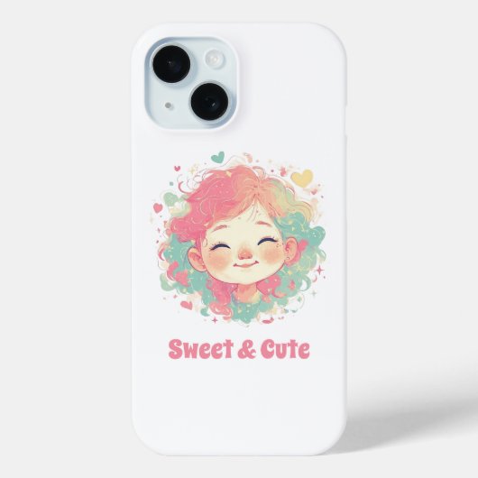 Adorable Kawaii Girl Phone Case – Cute Cartoon  (Achterkant)