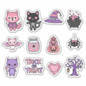 Adorable Kawaii Halloween Sticker Pack (Voorkant)