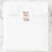Adorable Kawaii Tea Cup of Love Ronde Sticker (Tas)