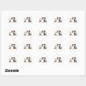 Adorable Kawaii Wedding Scene Ronde Sticker (Vel)