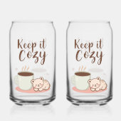 Adorable "Keep it Cozy" Winter Graphic Blikvorm Glas (Voorkant)