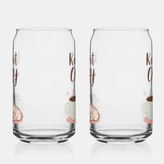 Adorable "Keep it Cozy" Winter Graphic Blikvorm Glas (Rechts)