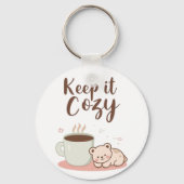 Adorable "Keep it Cozy" Winter Graphic Sleutelhanger (Voorkant)