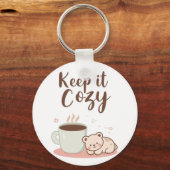 Adorable "Keep it Cozy" Winter Graphic Sleutelhanger (Achterkant)