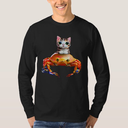 Adorable Kitten and Giant Crab  1 T-shirt (Voorkant)