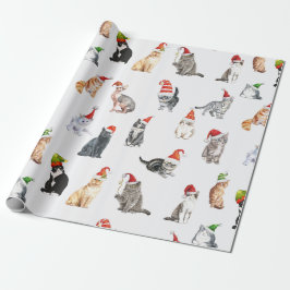 Adorable Kitten Catmas Christmas Holiday Pattern Cadeaupapier