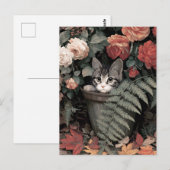 Adorable Kitten in a Flower Pot Briefkaart (Voorkant / Achterkant)