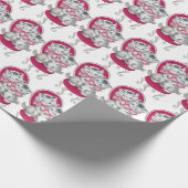 Adorable Kittens Roze Strik Kaptafel Stoel Cadeaupapier (Hoek)