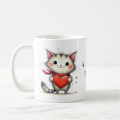 Adorable Kitty Cat Will You Be My Valentine? Koffiemok (Links)