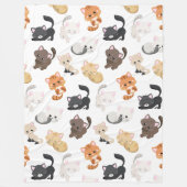 Adorable Kitty Cats Print Fleece Deken (Voorkant)