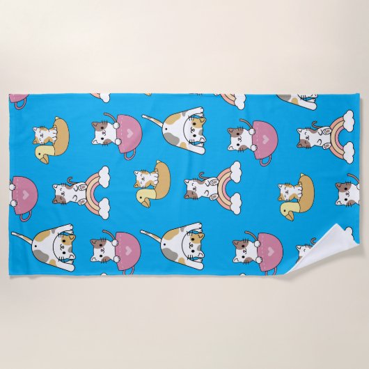 Adorable Kitty Cats Strandlaken (Voorkant)