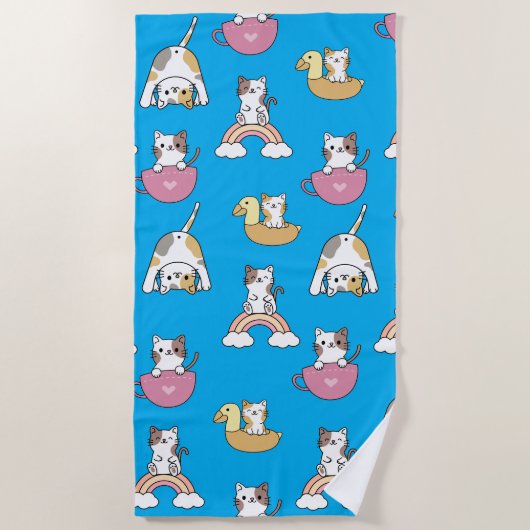 Adorable Kitty Cats Strandlaken (Voorkant)