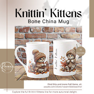 Adorable Knittin' Kittens Bone China Koffiekopje Porselein Kop
