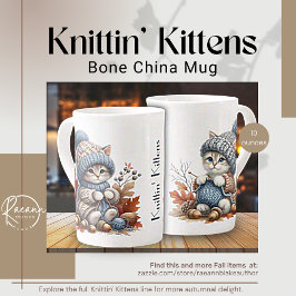 Adorable Knittin' Kittens Bone China Koffiekopje Porselein Kop