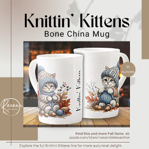 Adorable Knittin' Kittens Bone China Koffiekopje Porselein Kop