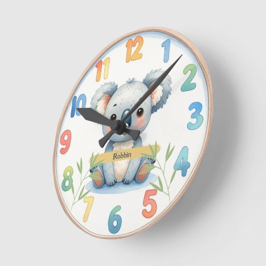 Adorable Koala Wall Clock Ronde Klok (Hoek)