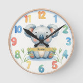 Adorable Koala Wall Clock Ronde Klok (Voorkant)