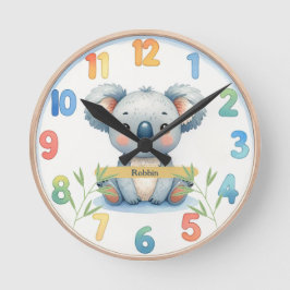 Adorable Koala Wall Clock Ronde Klok